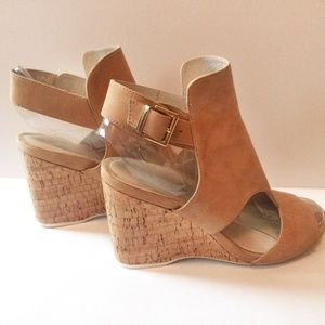Kenneth Cole leather wedge sandals NEW!